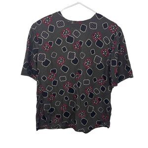 Vintage Pendleton Country Sophisticates Red Black Top‎ Made in USA Rayon Size 16